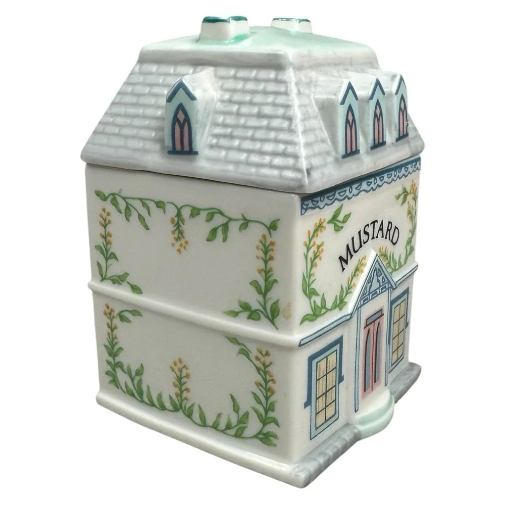 Vintage Mustard The Lenox Spice Village FinePorcelain House Jar 1989 Replacement